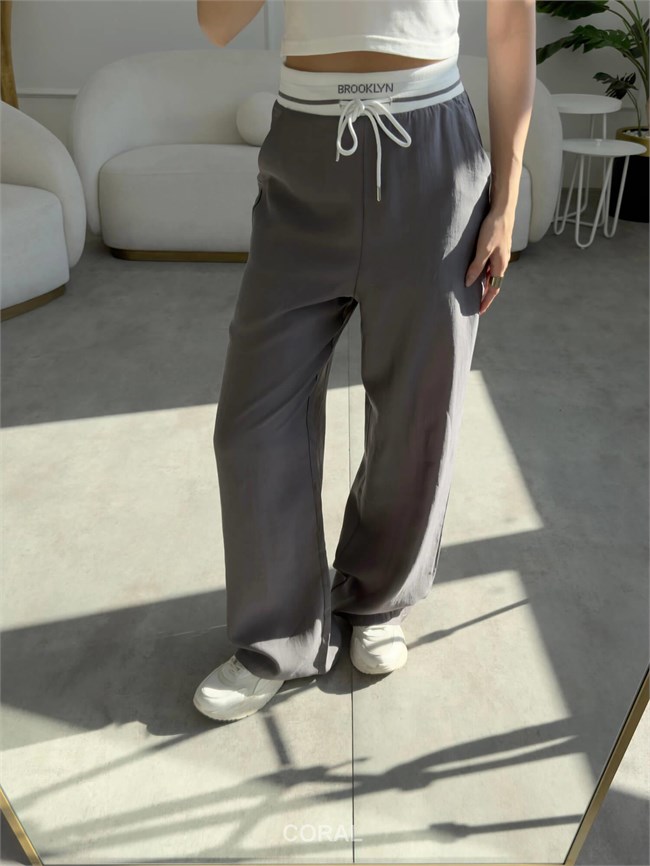 Beli Lastikli Bol Pantolon PNT02508 Antrasit