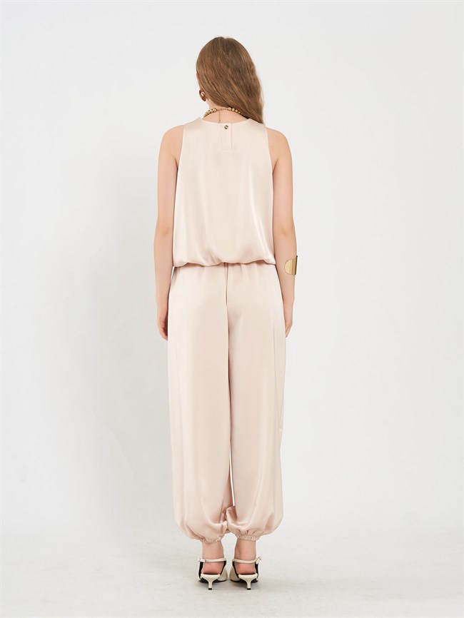 Bisiklet Yaka Balon Bluz 071853 Bej