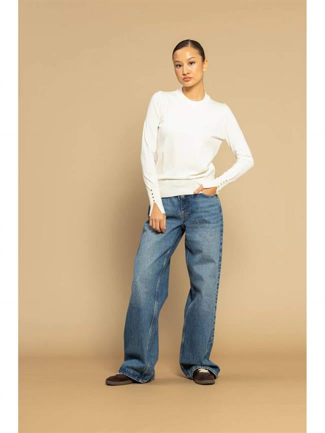 Bisiklet Yaka Triko 4690 Ekru