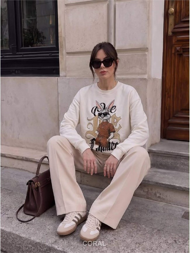 BugsBunny Taşlı SweatShirt 5924 Taş