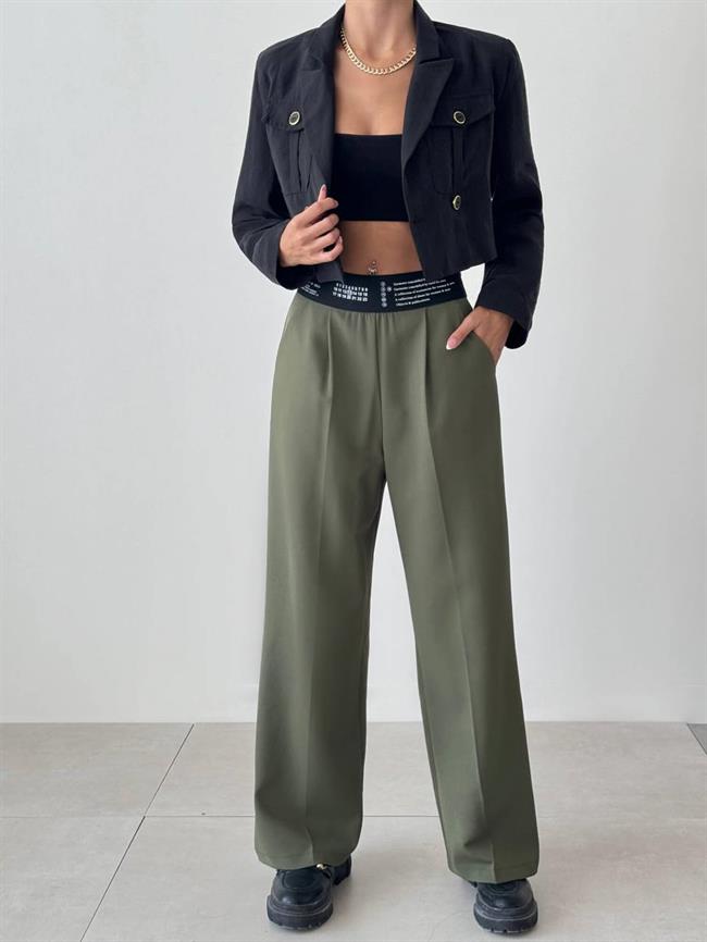 Cep Detaylı Kruvaze Kısa Bluz 3001 Siyah