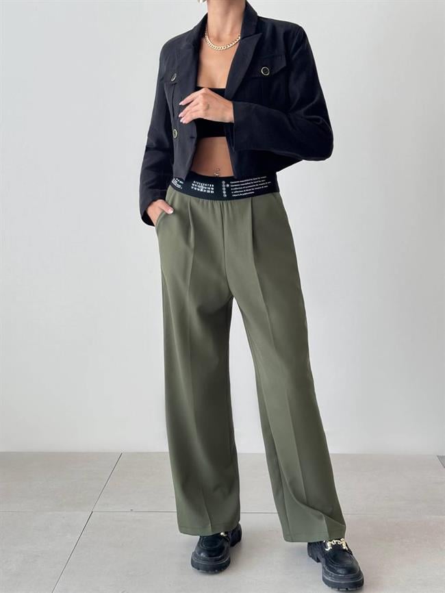 Cep Detaylı Kruvaze Kısa Bluz 3001 Siyah