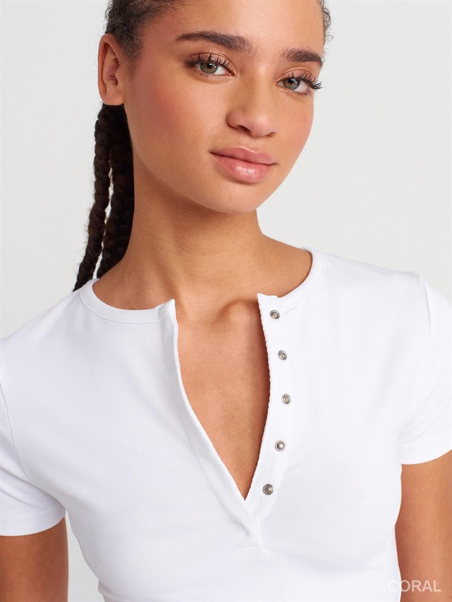 ÇıtÇıt Düğmeli Kısa Kollu Badi 31704 Beyaz
