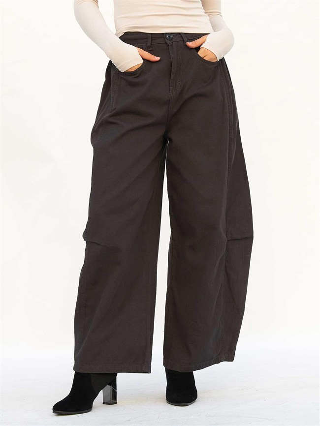 Curve Wide Gabardin Pantolon 031738 Antrasit