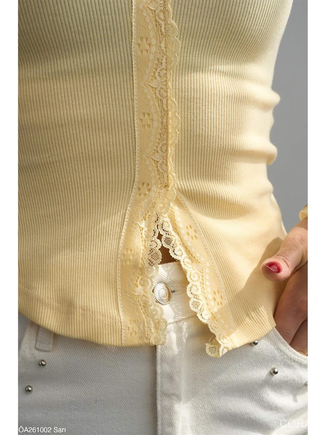 Dantelli V Yaka Atlet ÖA261002 Açık Sarı