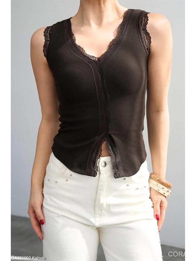 Dantelli V Yaka Atlet ÖA261002 Siyah