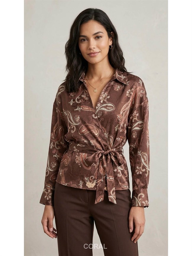 Desenli Gömlek 34886 Kahve