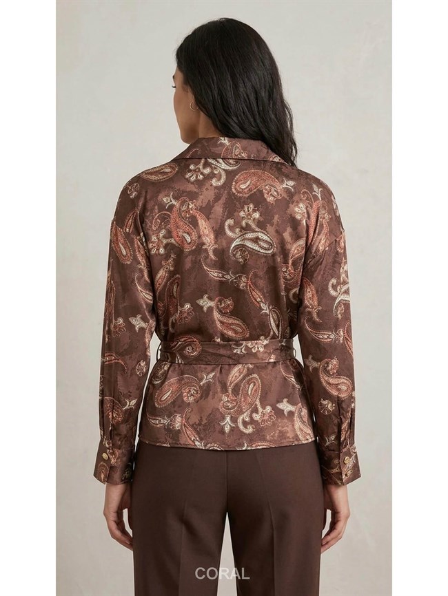 Desenli Gömlek 34886 Kahve