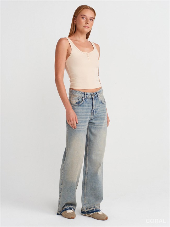 Düğmeli Askılı Badi 21158 Taş