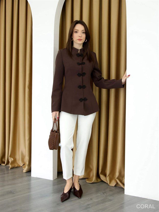 Düğmeli Ceket 0923 Kahve