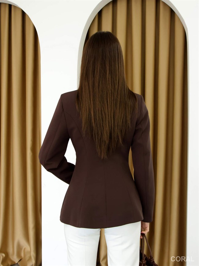 Düğmeli Ceket 0923 Kahve