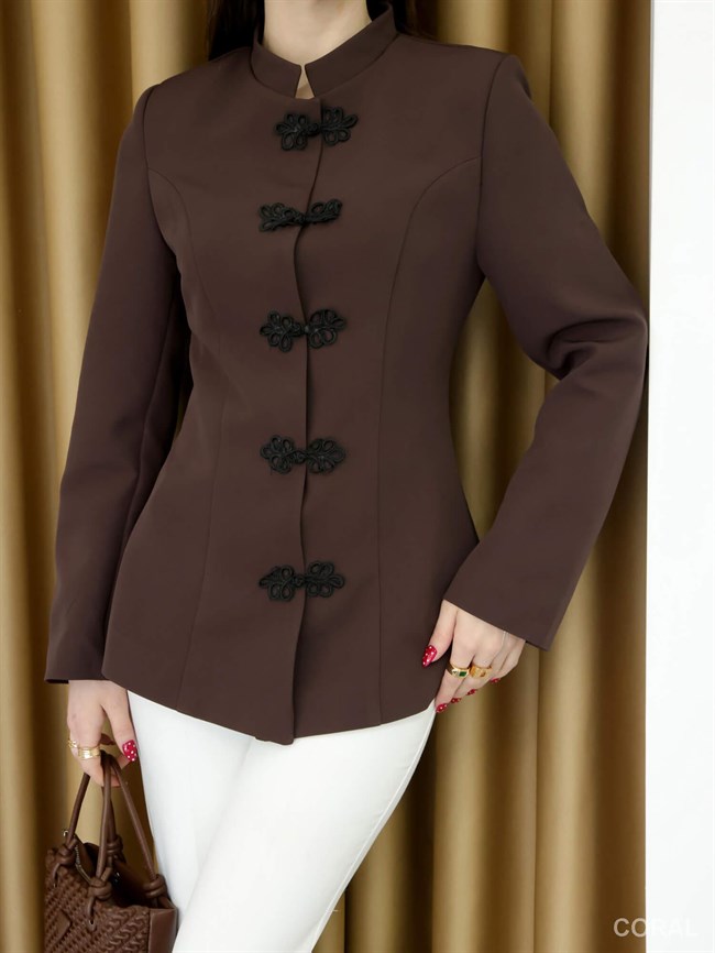 Düğmeli Ceket 0923 Kahve