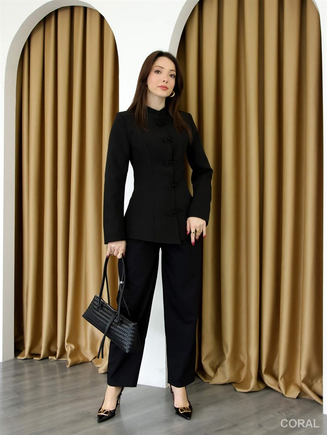 Düğmeli Ceket 0923 Siyah