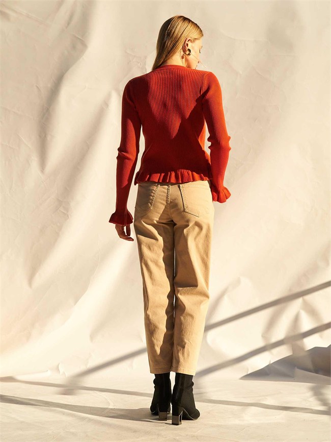 Düz Paça Gabardin Pantolon 031723 Bej