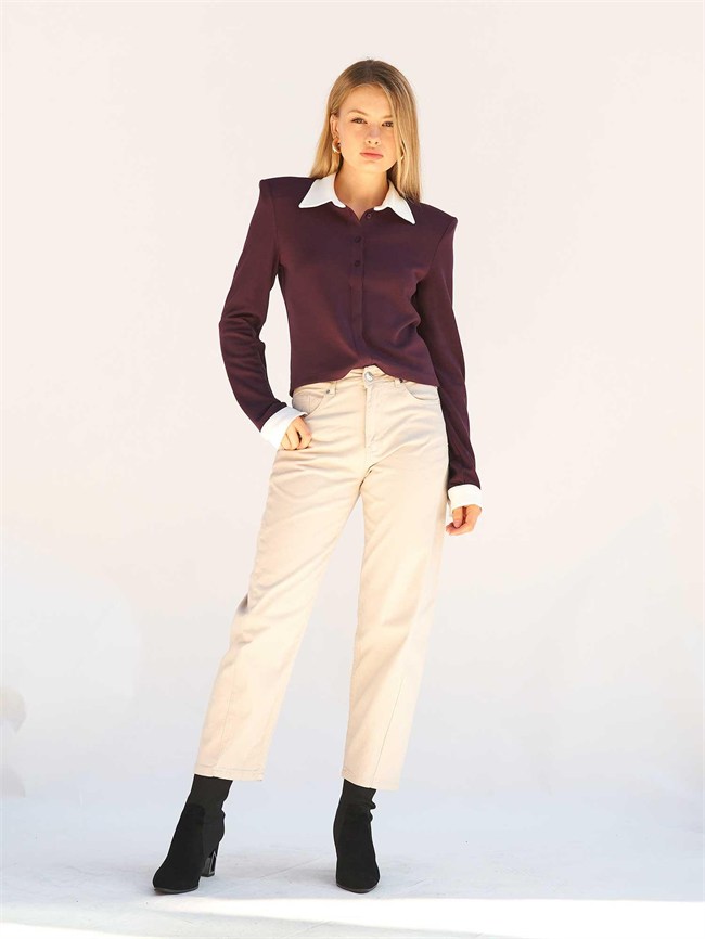 Düz Paça Gabardin Pantolon 031723 Gri