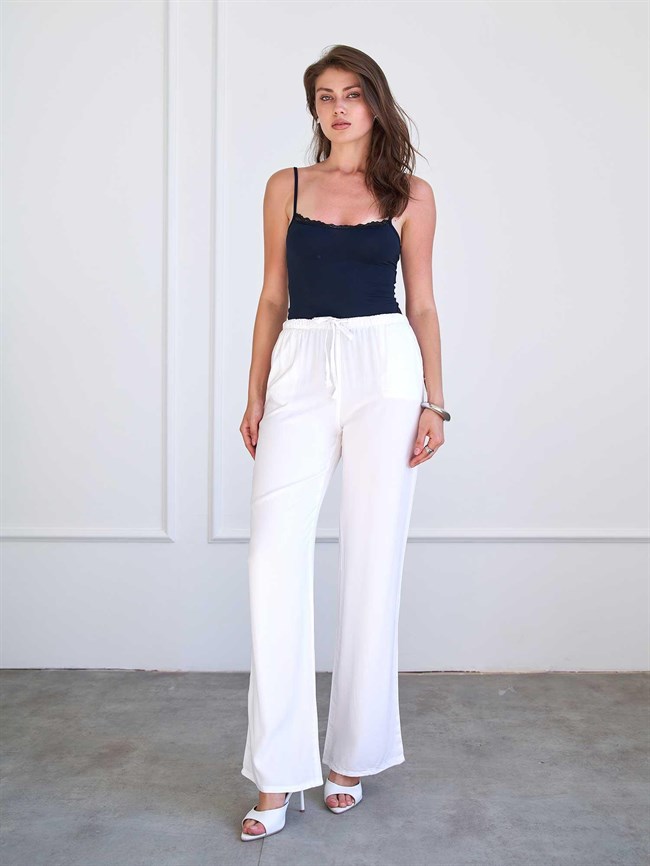 Düz Paça Pantolon 031686 Beyaz
