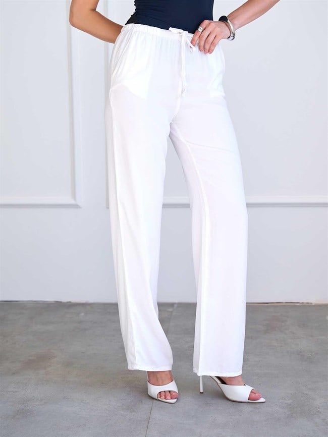 Düz Paça Pantolon 031686 Beyaz