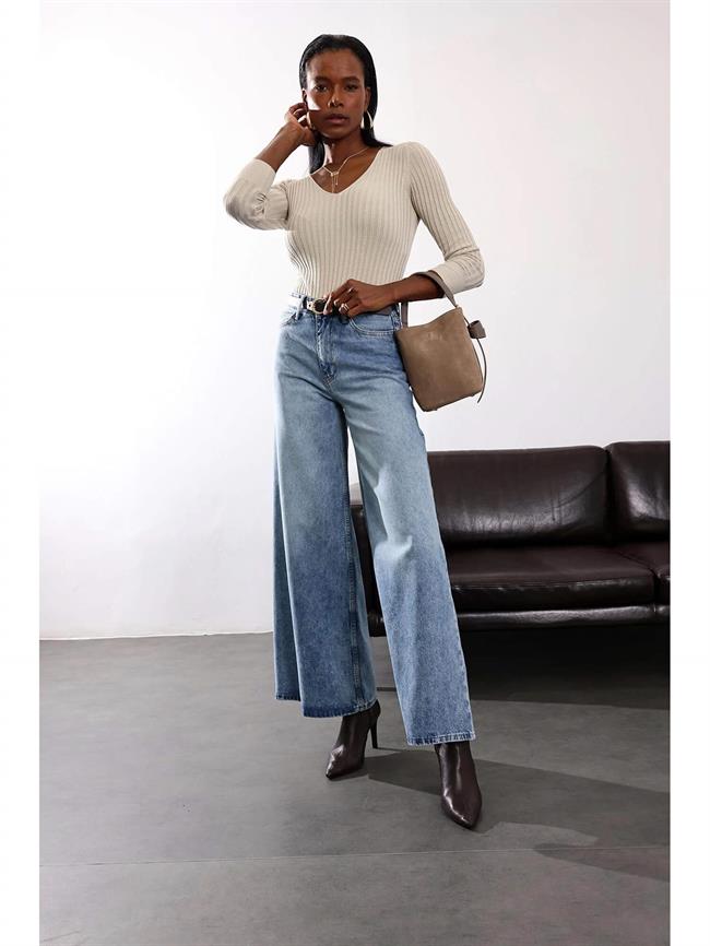 Fitilli V Yaka Kazak 185 Taş