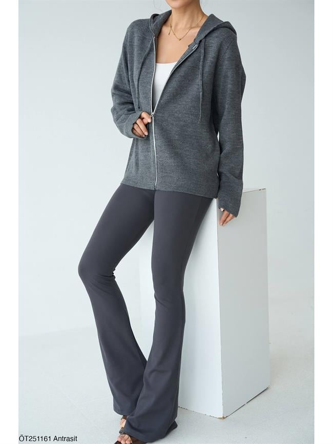 Geniş Bantlı İspanyol Paça Tayt Öt251161 Antrasit