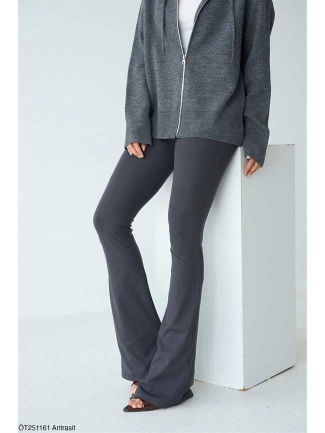 Geniş Bantlı İspanyol Paça Tayt Öt251161 Antrasit