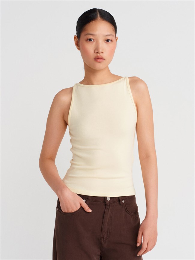 Geniş Yaka Atlet 21048 Açık Sarı