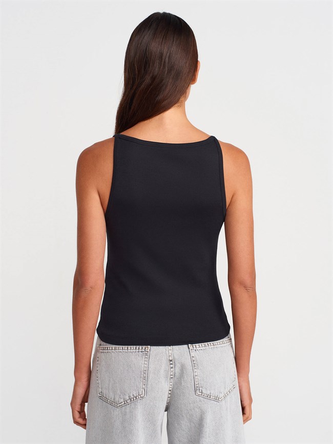 Geniş Yaka Atlet 21048 Siyah