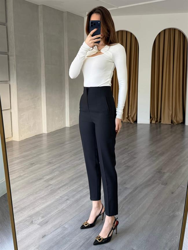 Gizli Cepli Pantolon 5926 Siyah