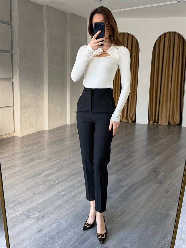 Gizli Cepli Pantolon 5926 Siyah