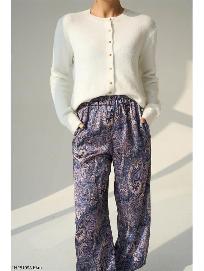 Gold Top Düğmeli Hırka Th251093 Ekru