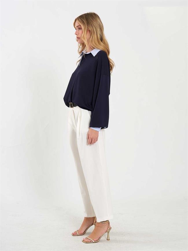 Gömlek Yaka Sweatshirt 071870 Lacivert