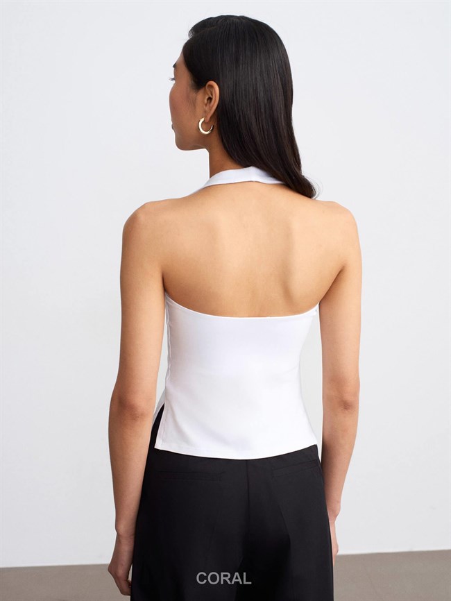 Halter Yaka Badi 32726 Beyaz