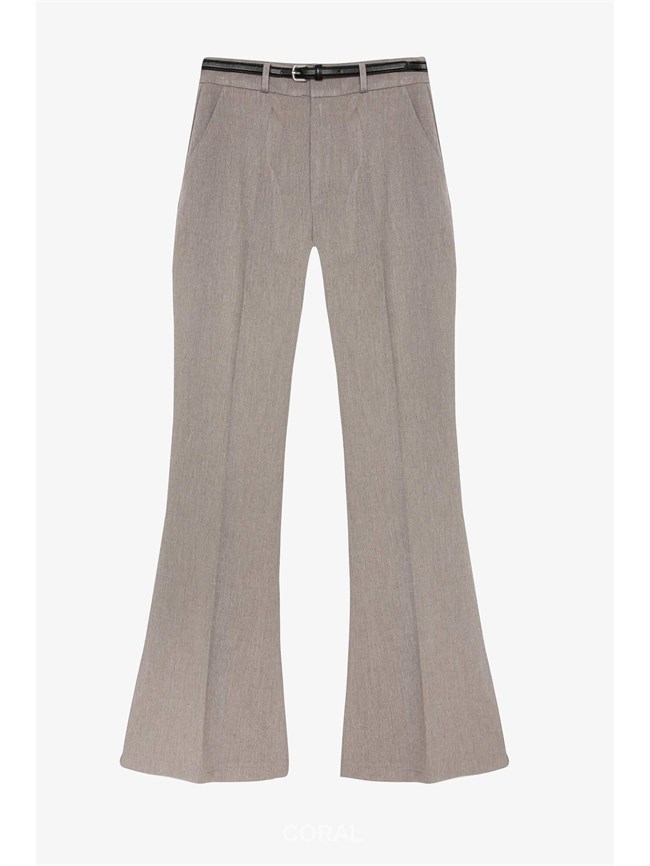 İnce Kemerli İspanyol Pantolon PNT01061 Gri
