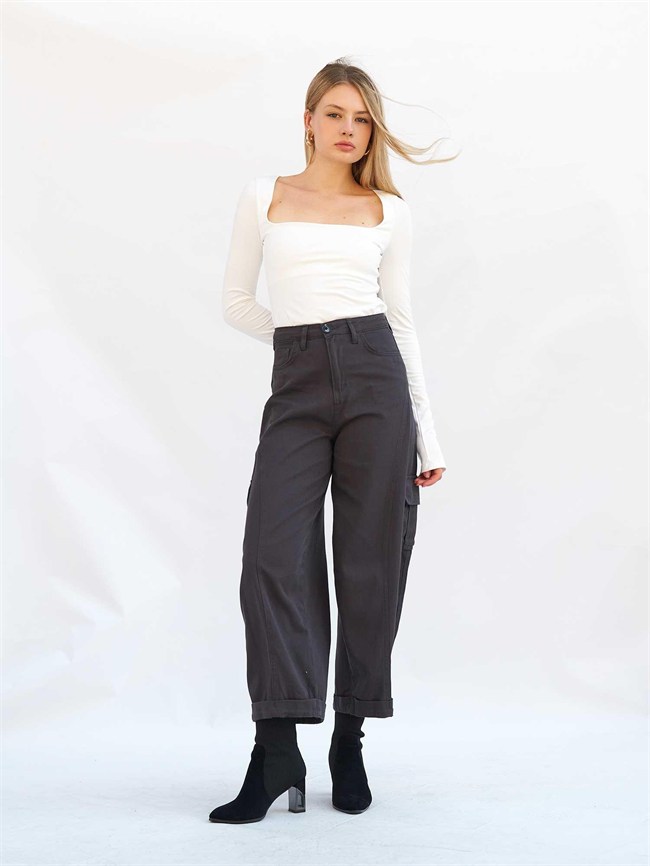 Kargo Cepli Gabardin Pantolon 031724 Antrasit