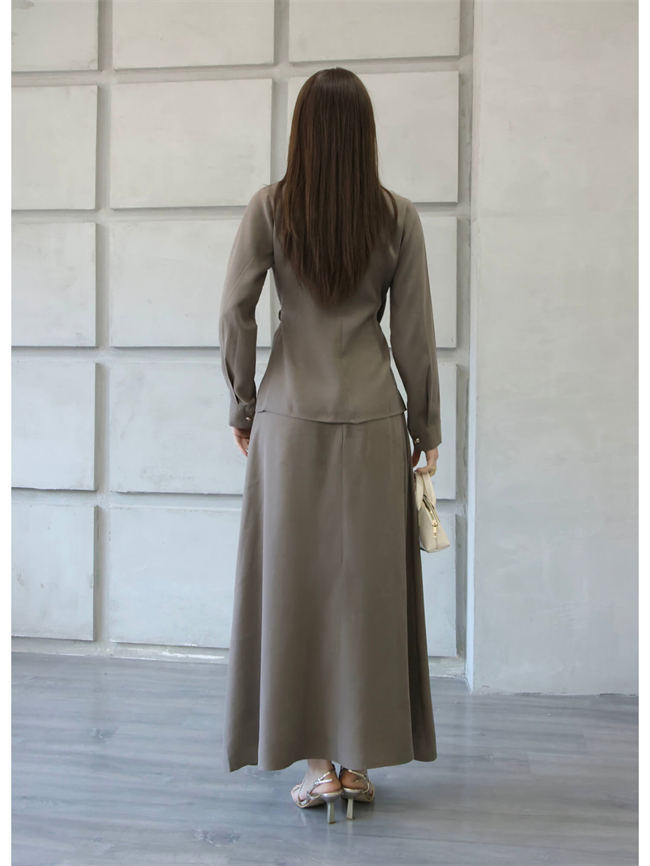 Kemerli Uzun Etek 5043 Haki
