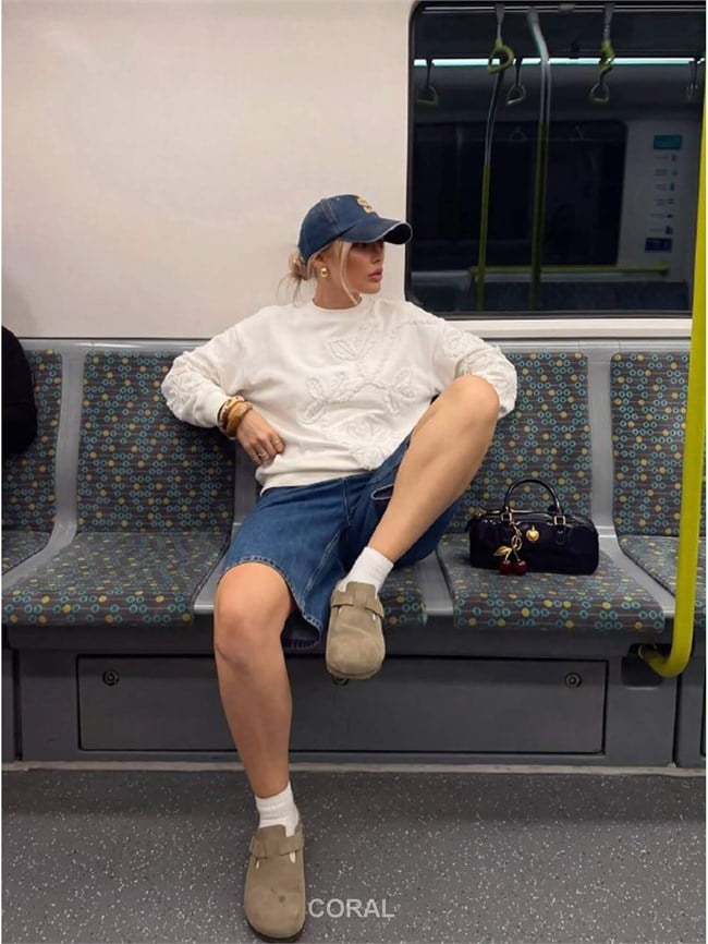 Kolları Ve Önü Nakışlı SweatShirt 5941 Beyaz