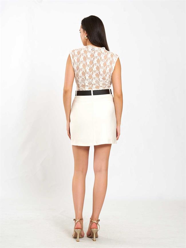 Kolsuz Dantel Bluz 071859 Bej