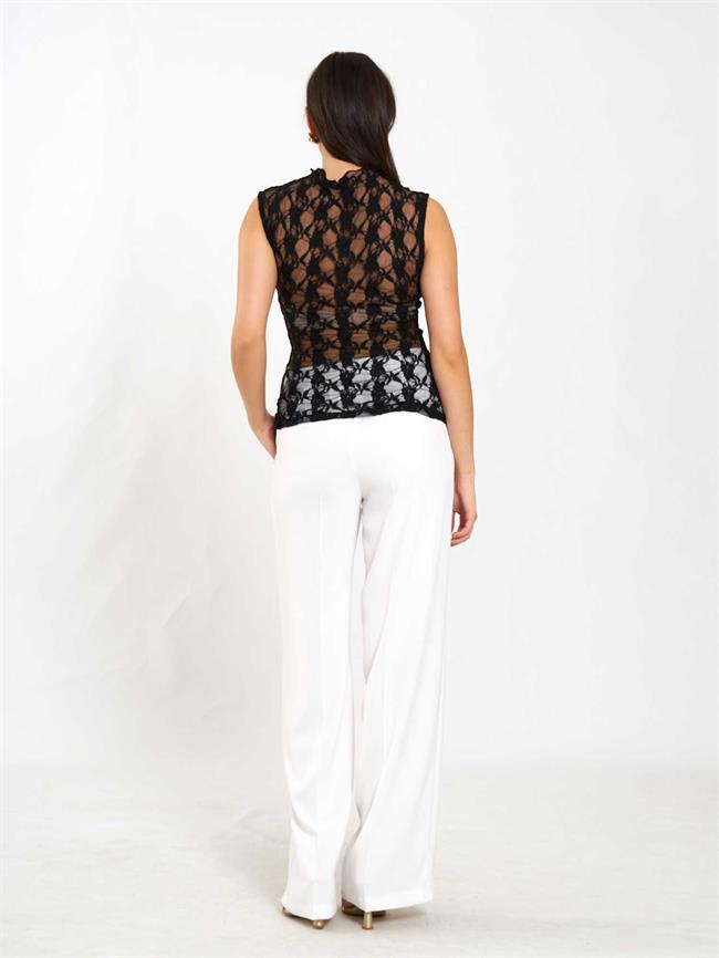 Kolsuz Dantel Bluz 071859 Siyah