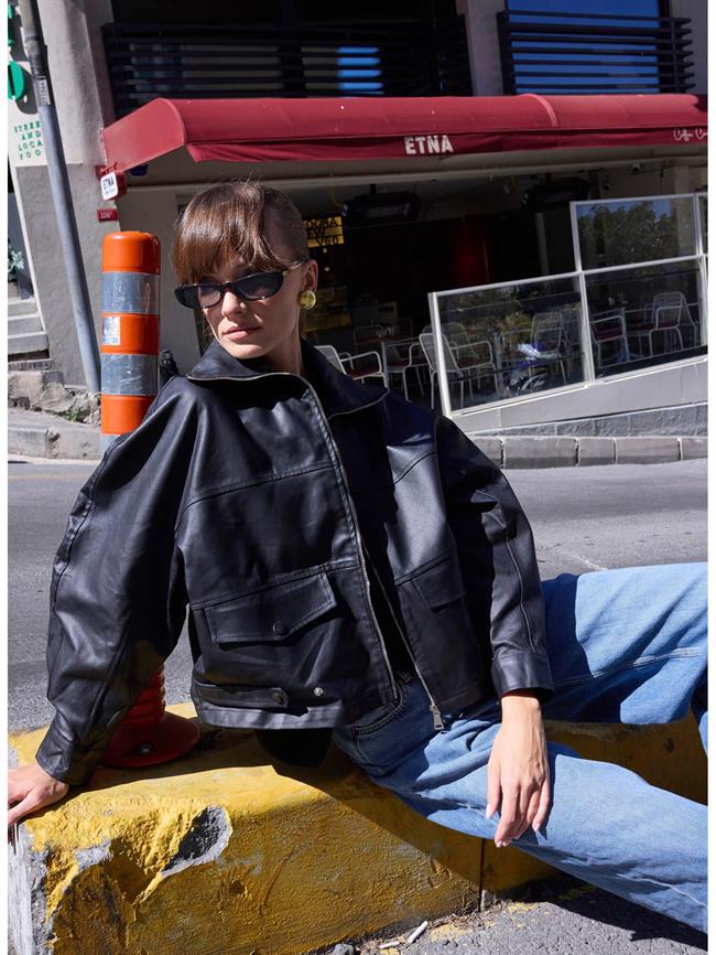 Kolu Cırcıtlı Ceket 9590 Siyah