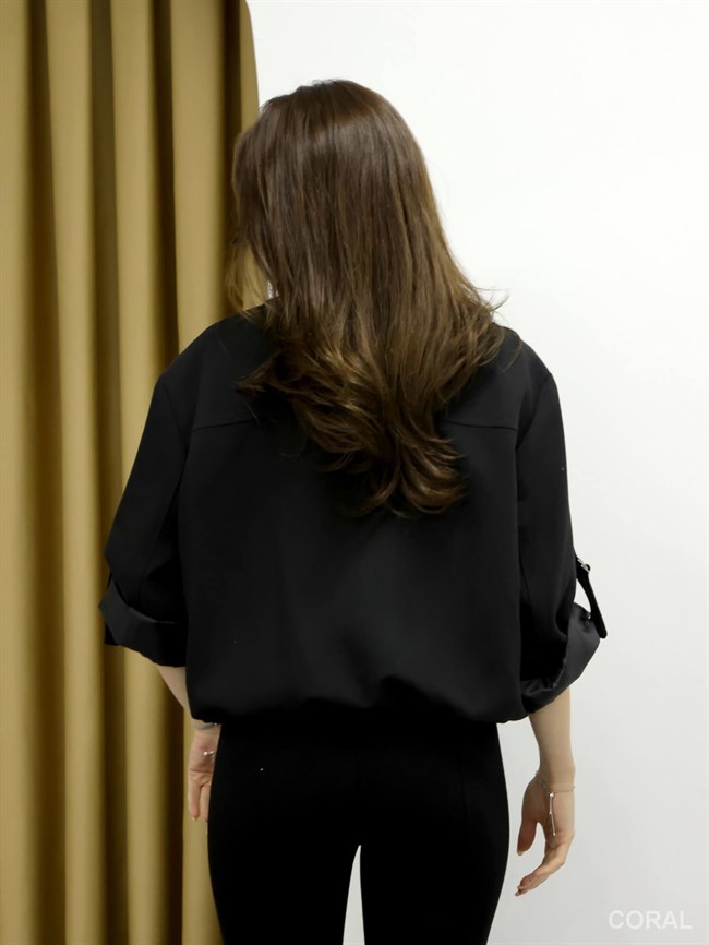 Kolu Tokalı Fermuarlı Ceket 6341 Siyah