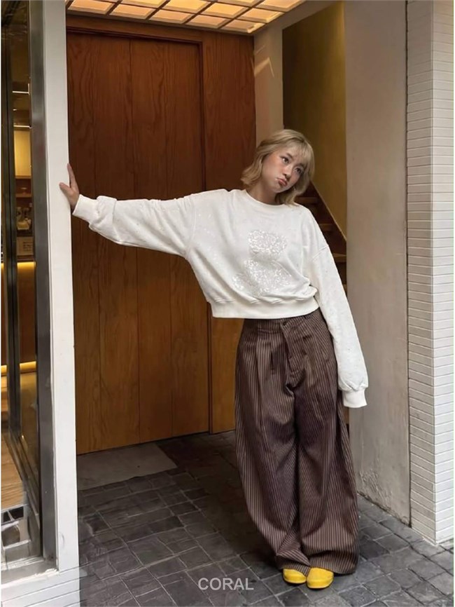 Mini Simli SweatShirt 5917 Beyaz