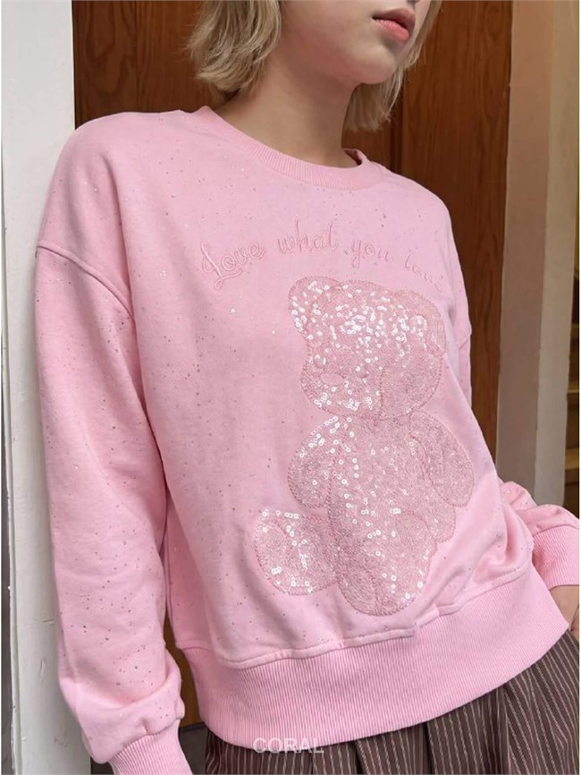 Mini Simli SweatShirt 5917 Pembe