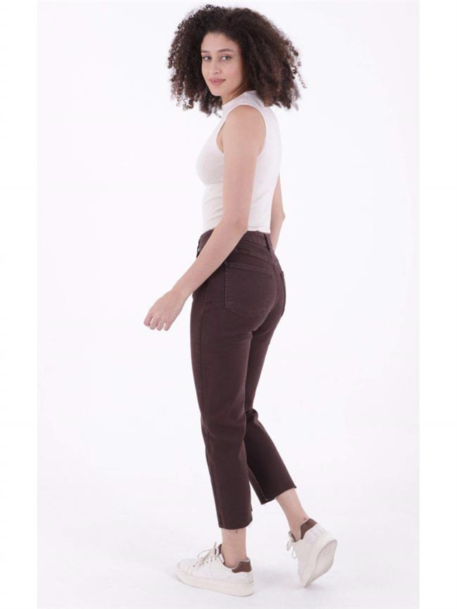 Mom Fit Kot Pantolon 764-78 Kahve