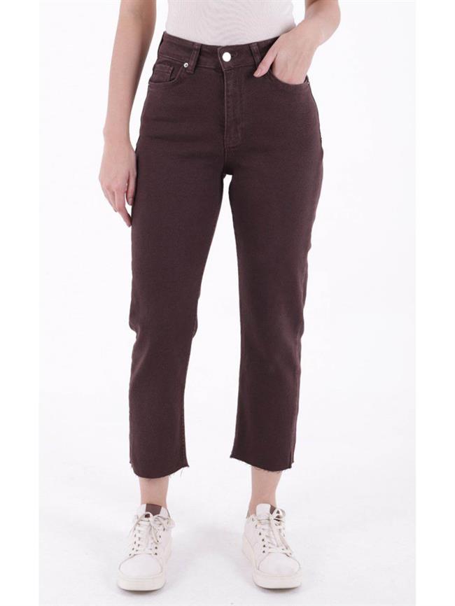 Mom Fit Kot Pantolon 764-78 Kahve