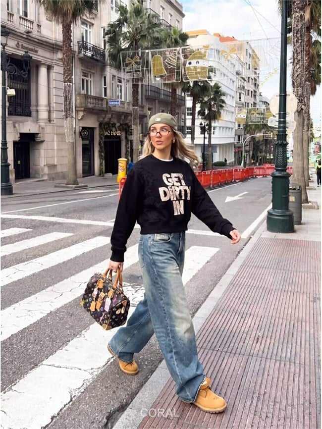 Nakışlı Resimli SweatShirt 5953 Siyah