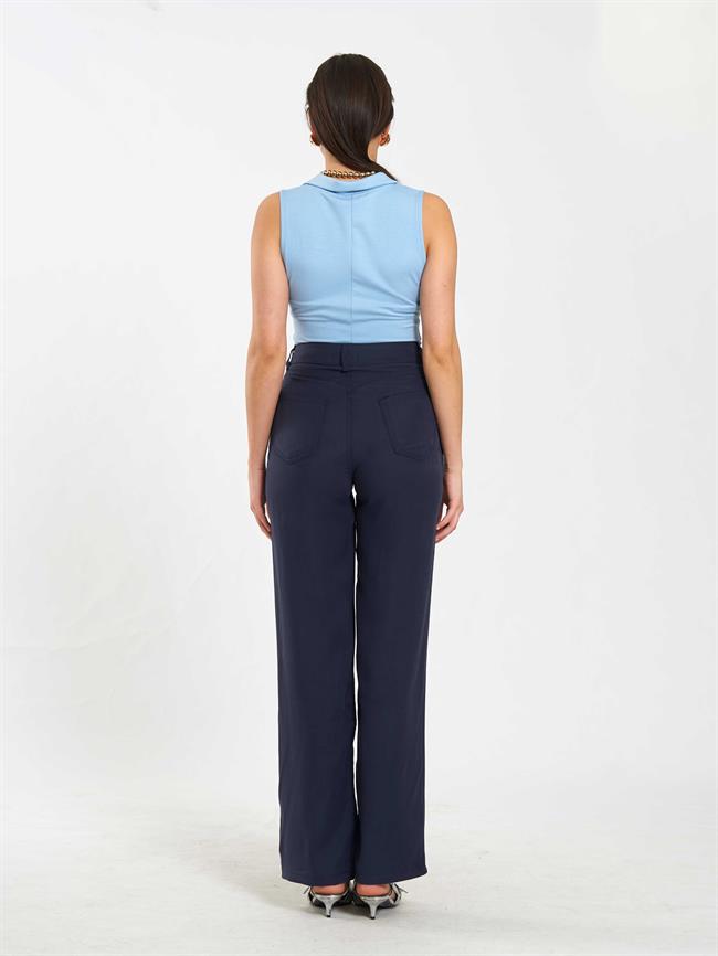 Önü Fermuarlı Örme Kolsuz Badi 071894 Bebe Mavi