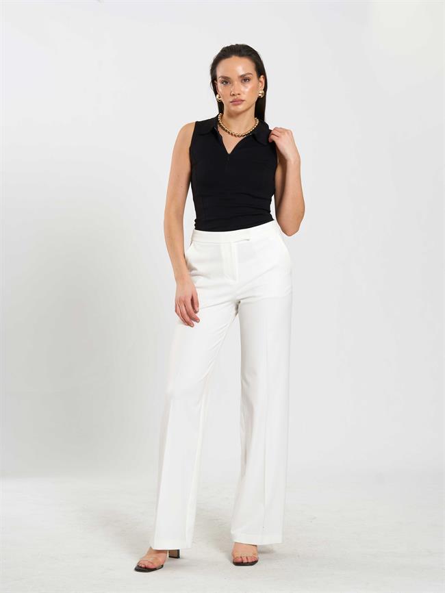 Önü Fermuarlı Örme Kolsuz Badi 071894 Siyah