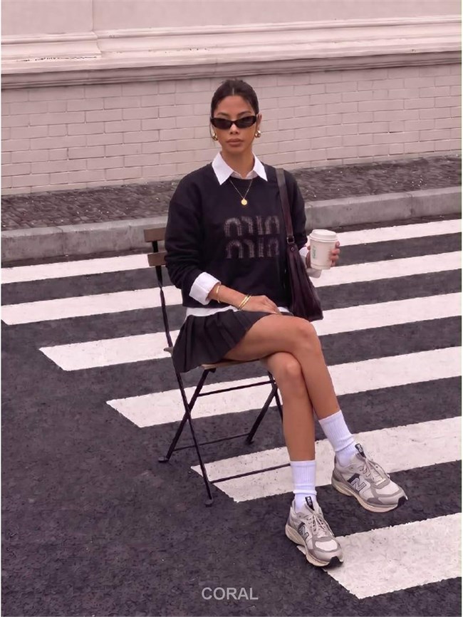 Önü Yazılı SweatShirt 5946 Siyah