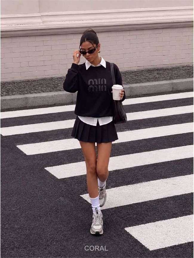 Önü Yazılı SweatShirt 5946 Siyah