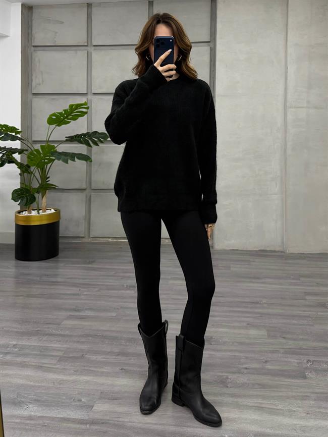 Oslo Yaka Kazak 7727 Siyah