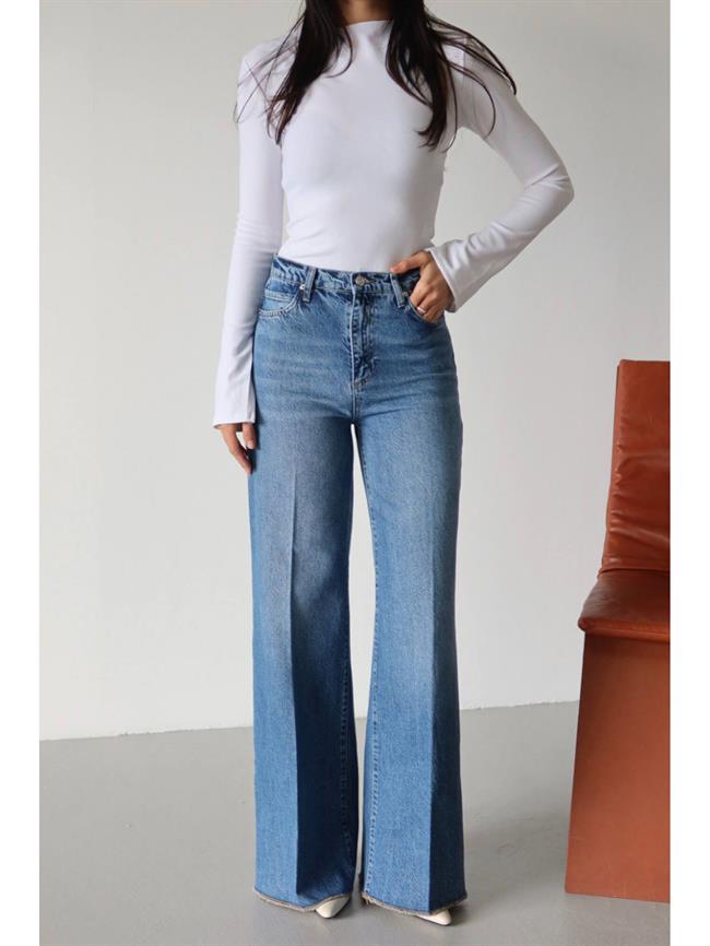 Palazzo Kot Pantolon 8184 Mavi